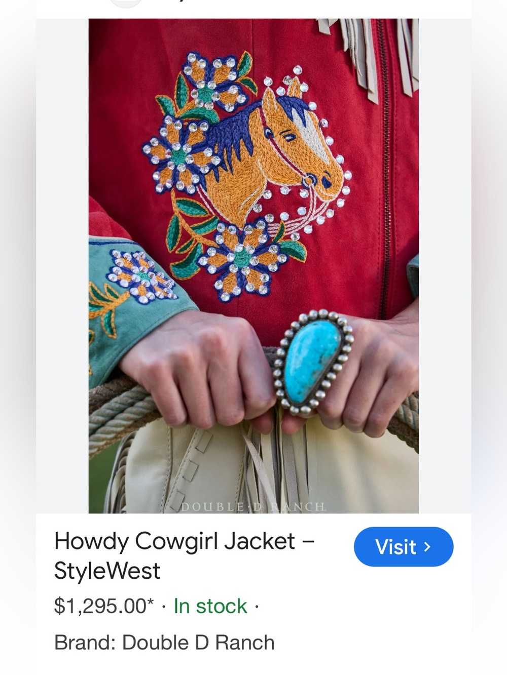 Double D Ranchwear Howdy Cowgirl Jacket; Size 1X - Picture 7 of 16